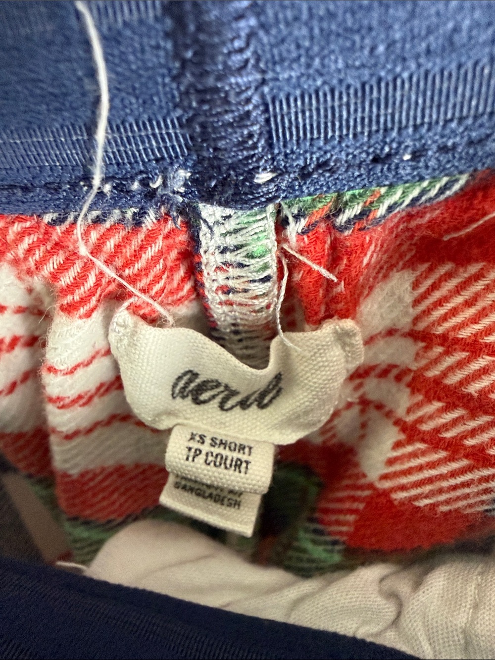 Aerie Plaid Flannel Lounge Pants in Red, Green & White XS Short - Picture 2 of 6